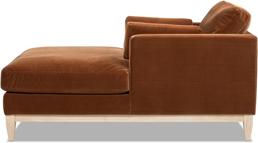Jennifer Taylor Home Knox 65' Modern Farmhouse Chaise Lounge Chair, Burnt Orange Performance Velvet