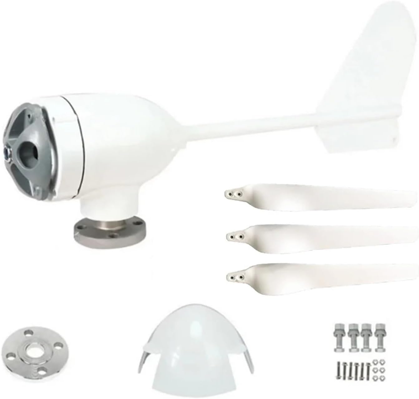 1KW Horizontal Axis Wind Power Turbine for Home Electric Generator 1000W 12V 24V 48V Energy Windmill Low Wind Speed Starting Wind Turbines(12V_1000W)