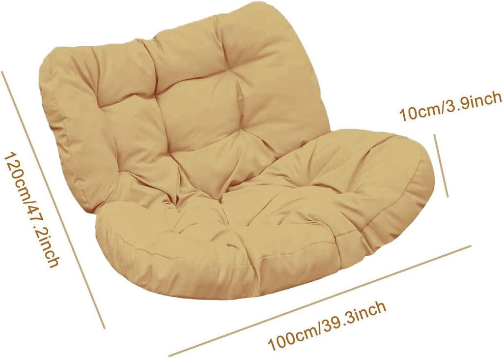 Outdoor Papasan Rocking Chair Cushions, Rattan Chair Cushions, Outdoor Oversized Recliner Rocker Chair Cushions for Patio Porch Garden Backyard(Only Cushion)(Dark Gray)