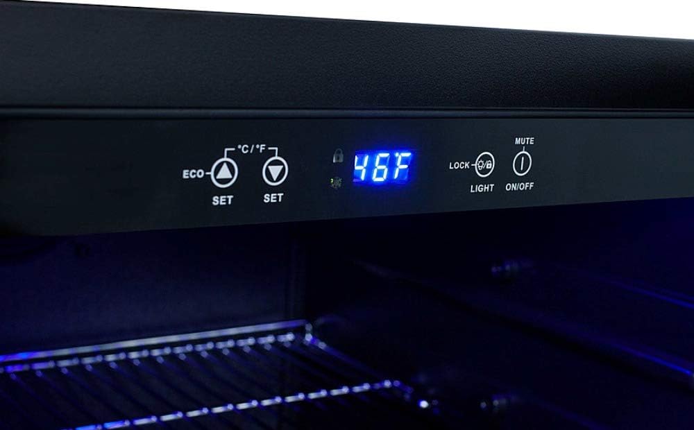 Summit Appliance SCR2466BPNR 24' Wide Built-In Beverage Cooler; 4.2 Capacity; Auto Defrost; Slotted Floor; Temperature Alarm; Front Lock and Black Cabinet
