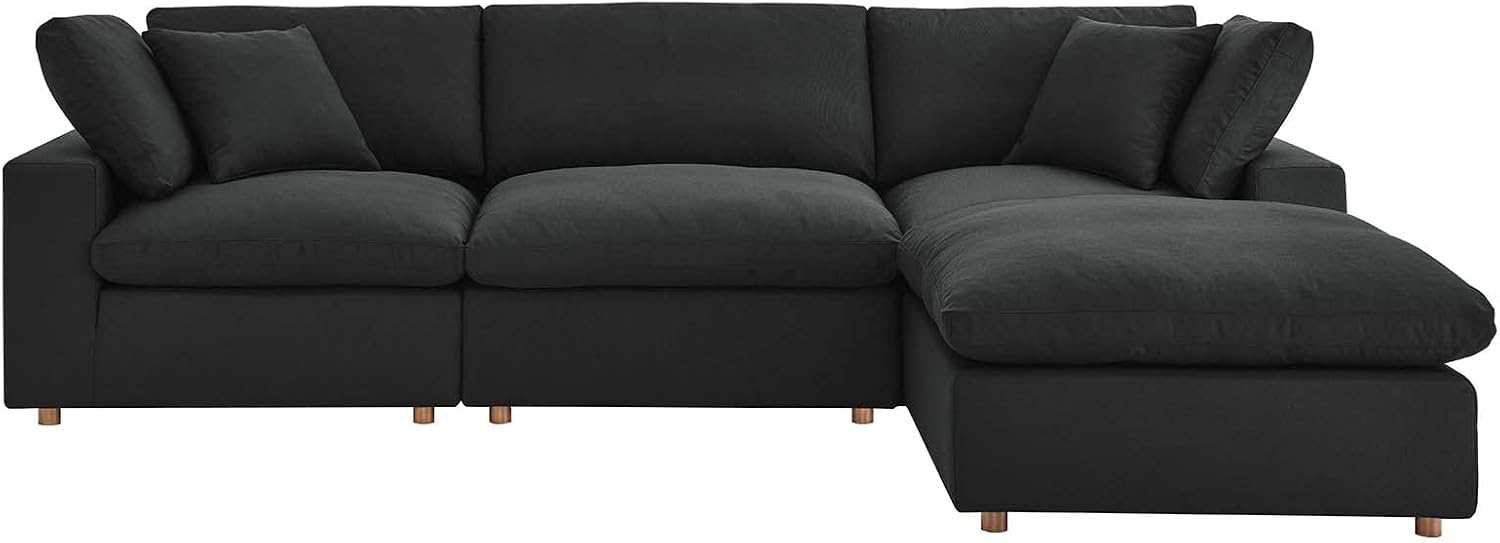 Modway Commix Down-Filled Overstuffed Upholstered 4-Piece Sectional Sofa