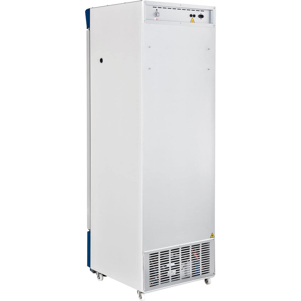 Global Industrial Upright Laboratory Refrigerator, Glass Door with Key Lock & Padlock Kit, 13.8 Cu.Ft. Capacity, 2°C to 8°C Temperature Range, 115V, Medical and Lab Use