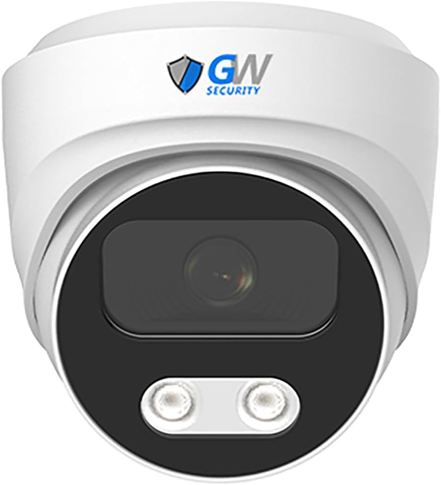 GW Security 4K 8MP PoE IP Dual-Light Color Night Vision Outdoor Indoor Microphone Bullet Security Camera, NDAA Compliant (GW839301M)
