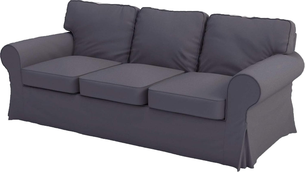 Ektorp 3 Seat Sofa Cotton Cover Replacement Slipcover Compatible with IKEA Ektorp Sofa Cover (Deep Gray)