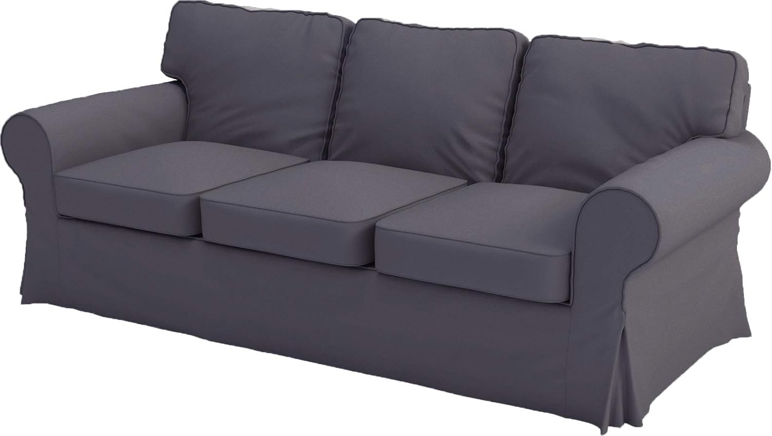 Ektorp 3 Seat Sofa Cotton Cover Replacement Slipcover Compatible with IKEA Ektorp Sofa Cover (Deep Gray)