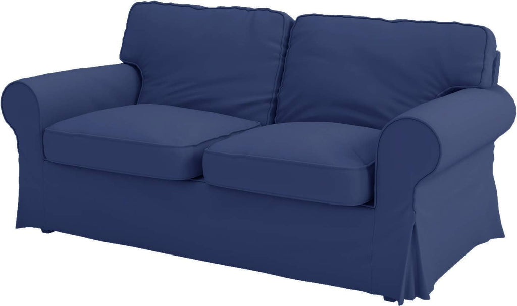 Custom Slipcover Replacement Cotton Ektorp Loveseat Cover Replacement is Made Compatible for IKEA Ektorp Loveseat Sofa Slipcover(Deep Blue Loveseat)