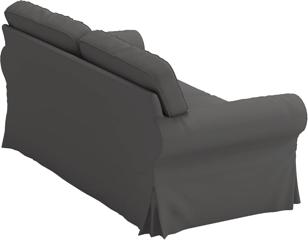 Polyester Flax Ektorp Loveseat Sofa Cover Replacement Slipcover Compatible with IKEA Ektorp Sofa (Polyester Deep Gray Loveseat)