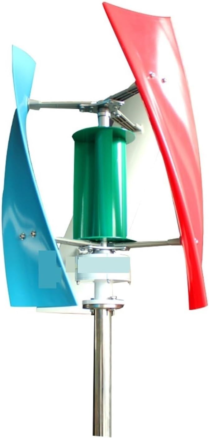 Wind Turbine Generator, Real Efficiency Energy Windmill 1000W 1500W 12v 24v Vertical Axis Wind Turbine Generator For Hybrid Solar Wind System for Marine, RV, Home(MPPT Controller,MULTICOLOR_12V)