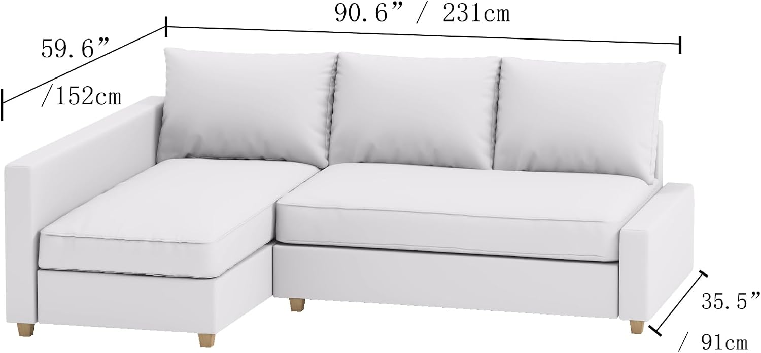 Durable Polyester Flax Friheten Sleeper Sofa Cover Replacement is Compatible with IKEA Friheten Sofa Bed, Or Corner, Or Sectional Slipcover. Sofa Cover Only (50% Thicker Teal Right)