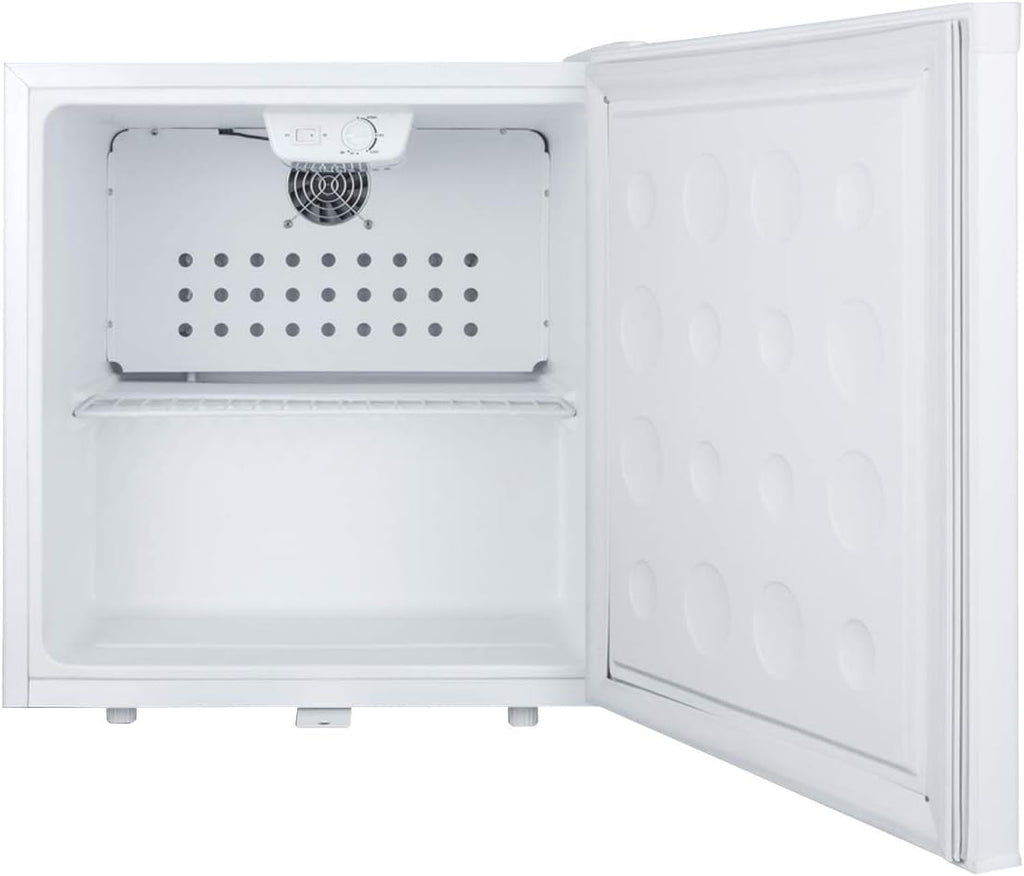 Summit Appliance FFAR23L Accucold 19' Wide Compact All-Refrigerator; Automatic Defrost; Factory-installed Lock; Internal Fan Cooling; 1.7 cu.ft Capacity; LED Lighting; Adjustable Thermostat; White