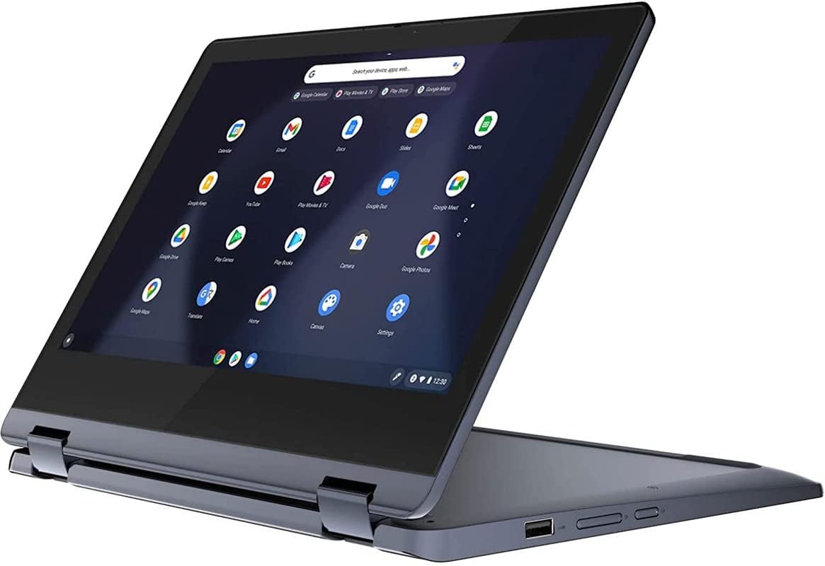 Lenovo 2022 Flex 3 Chromebook 11.6' HD (1366 x 768) Touchscreen 2-in-1 Laptop, Mediatek MT8183 up to 2 GHz, 8 Cores, 4GB RAM, 64GB eMMC, 802.11AC WiFi, Bluetooth, Abyss Blue, Chrome OS, EAT Cloth