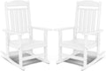 FOOWIN Patio Rocking Chairs Set of 2,HDPE High Back Porch Rocker,All Weather Resistant Poly Lumber Outdoor Porch Rocker, Rocking Chairs for Outdoor, Indoor, Patio, Deck, Garden White
