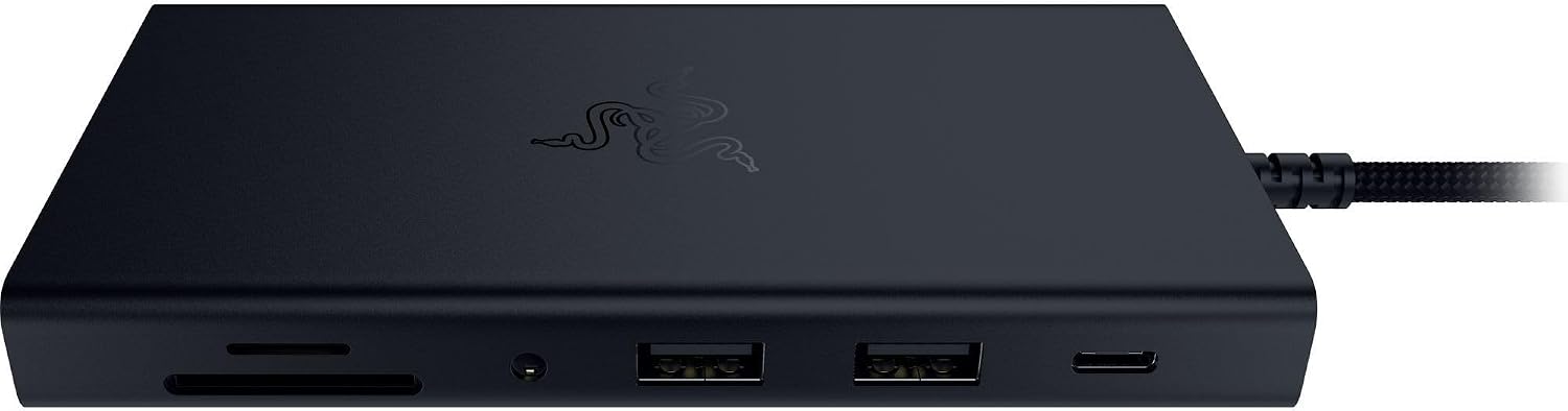 Razer USB C Dock: 11-in-1 Portable USB-C Travel Hub, 4K 60Hz HDMI, Ethernet, Card Reader, USB-C & USB-A, 3.5mm Audio,85W PD Charging for Laptop & Tablet, Durable All-Metal Build, PC & Mac - Black