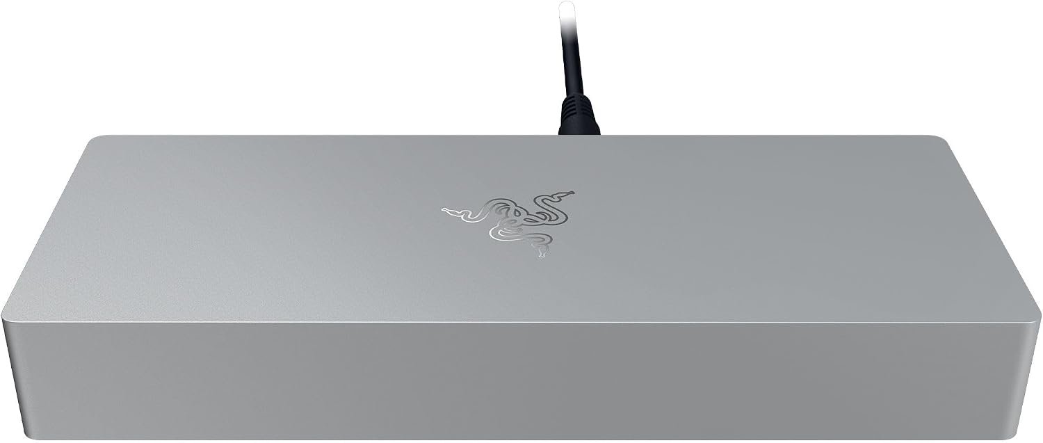 Razer Thunderbolt 5 Dock: 11 Port Docking Station with M.2 SSD Slot - 120Gbps Transfer Speeds - 3X 4K Displays at 144 Hz on TB5/4 Laptops - 140W PD Charging - Active Cooling - TB Share - Mercury