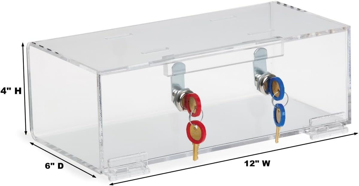 Omnimed Clear Acrylic Fridge Lockbox with Two Locks