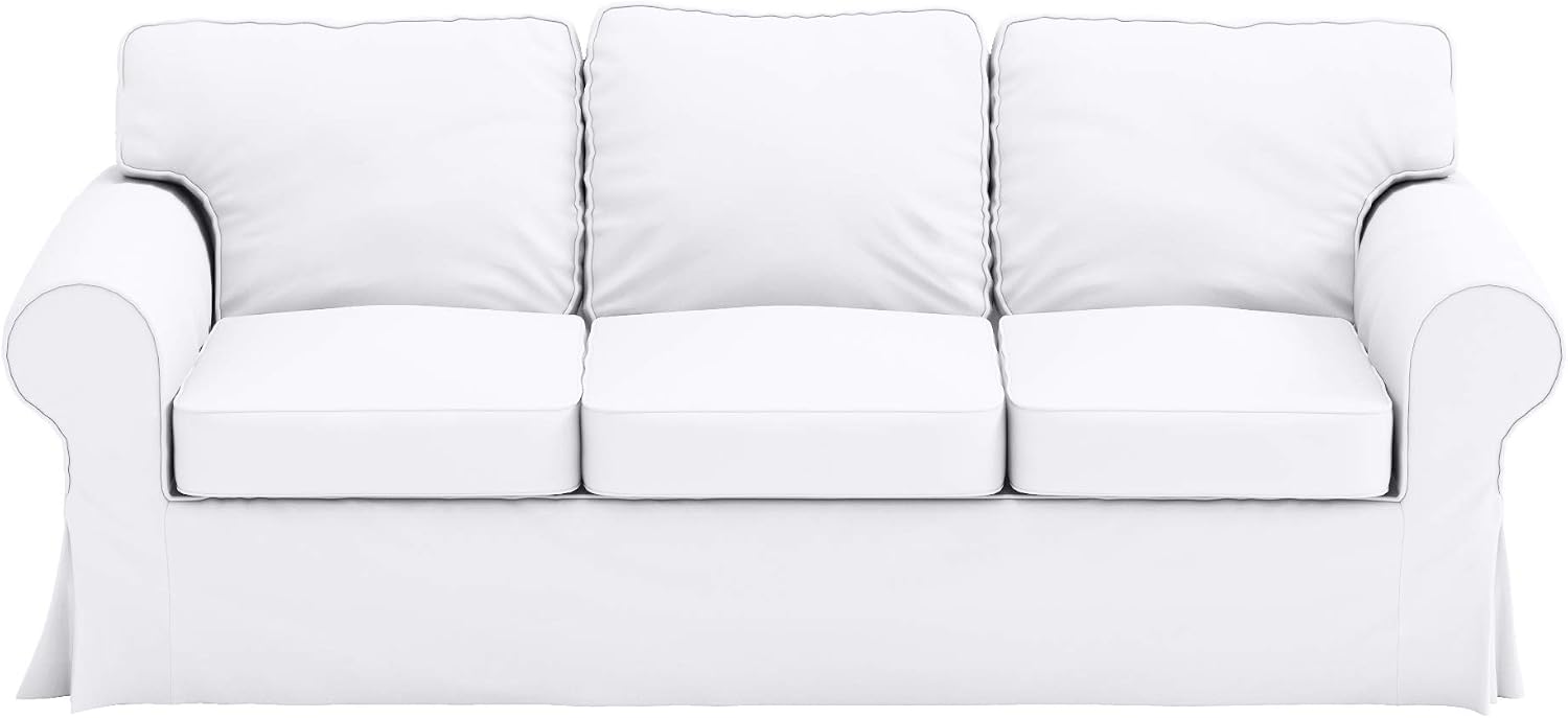 Ektorp 3 Seat Sofa Cotton Cover Replacement Slipcover Compatible with IKEA Ektorp Sofa Cover (White Flax Cotton)
