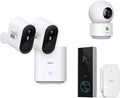 aosu 2K WirelessCam Pro System 2-Cam-Kit + Doorbell Camera + Indoor Camera
