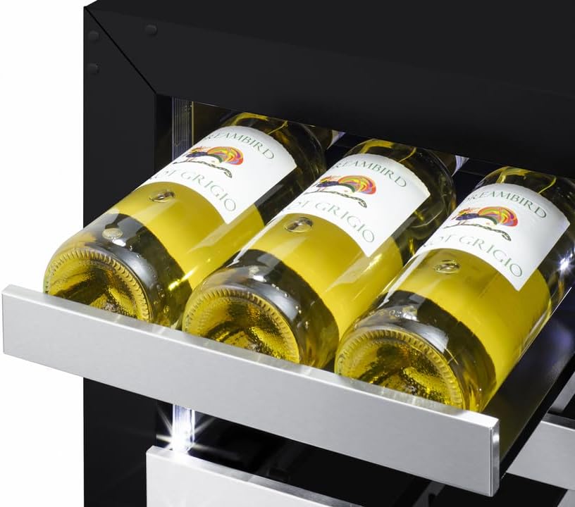 Summit 15 Inch Wine Cellar Shallow Depth Wine Refrigerator, Dimmable LED Light, Lock, Commercial or Residencial Use- SDHW1532PNRLHD (LHD, Panel Ready)(Panel not included)