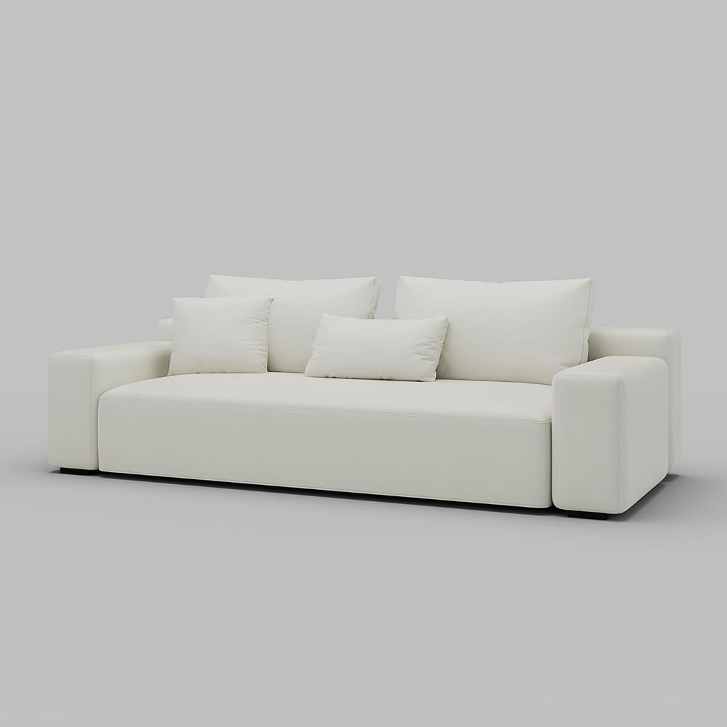 Acanva Modern Oversized Modular L Shaped Sectional Sofa Set for Living Room, Minimalist Style Comfy 4-Seat Corner Couch, 3-Seat, Vegan Leather