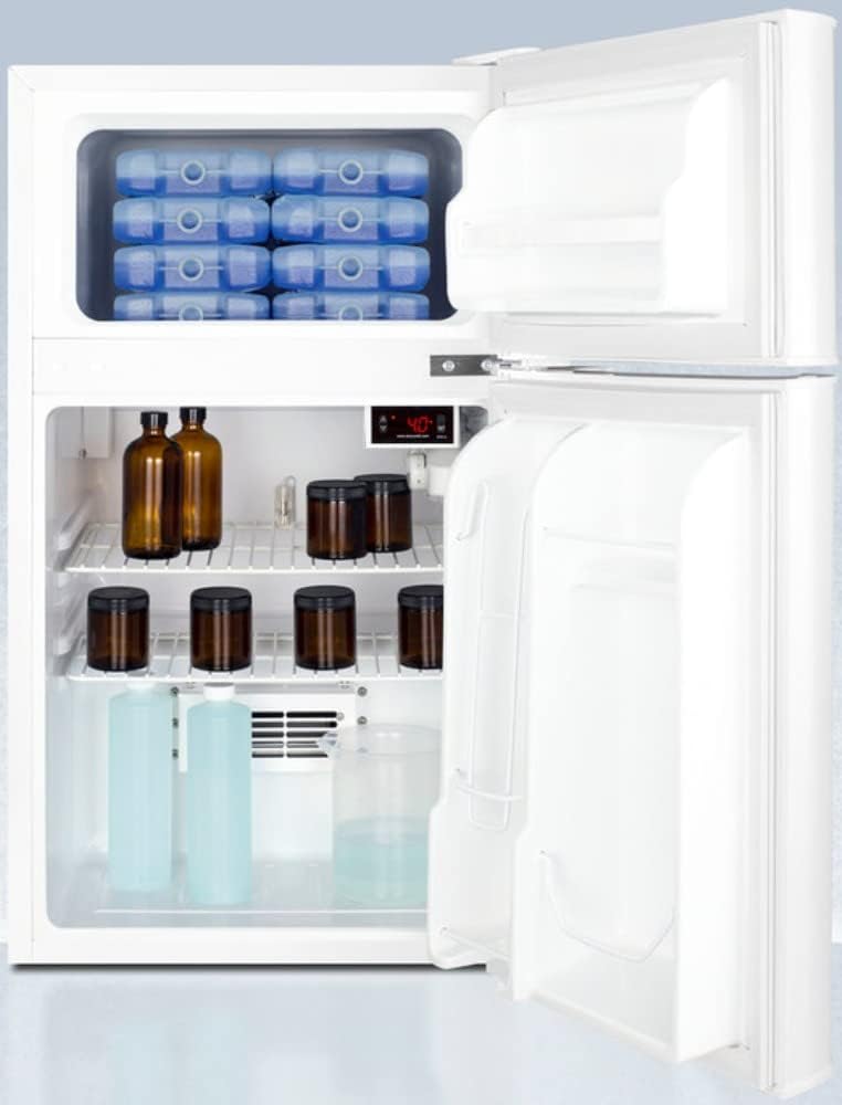 Summit Appliance AGP34RF General Purpose Counter Height 2-Door Refrigerator-Freezer with Digital Refrigerator Control, Internal Fan, Adjustable Wire Shelves, Door Storage and Alarm/Thermometer