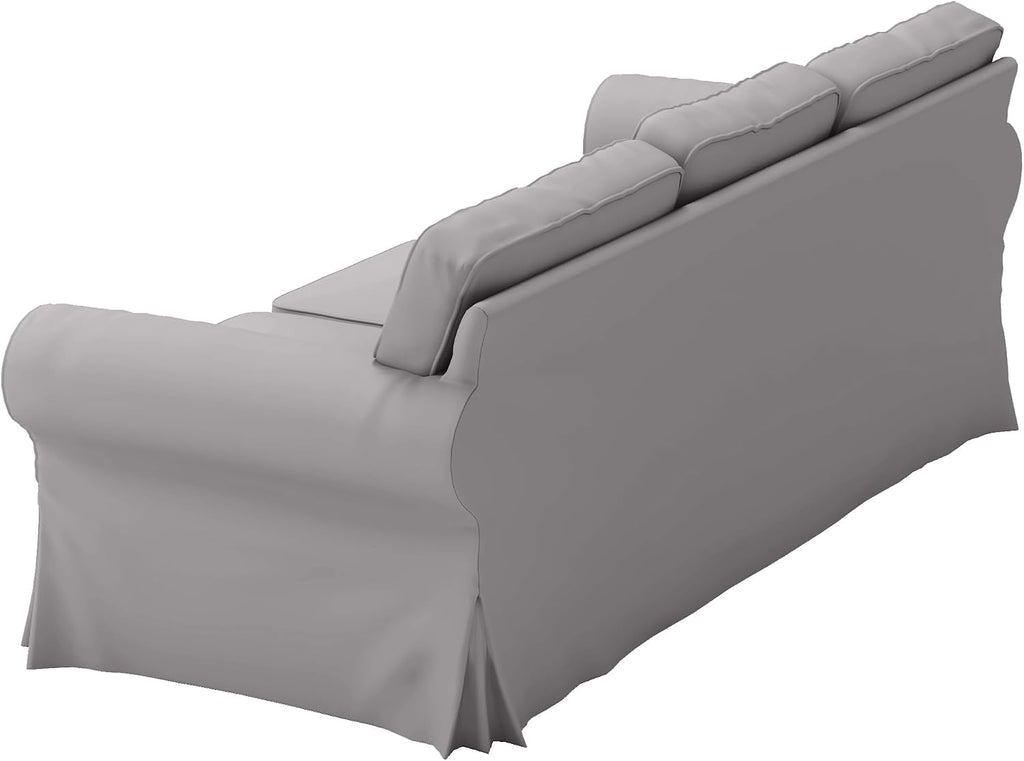 Heavy Cotton Ektorp 3 Seat Sofa Cotton Cover Replacement Compatible with IKEA Ektorp Three Seat Sofa Slipcover (Light Gray Durable Cotton)