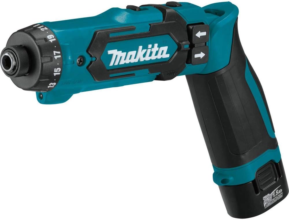 Makita DF012DSE 7.2V Lithium-Ion Cordless 1/4' Hex Driver-Drill Kit with Auto-Stop Clutch