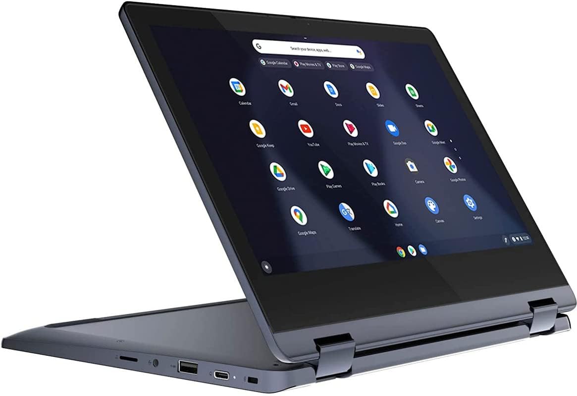 Lenovo 2022 Flex 3 Chromebook 11.6' HD (1366 x 768) Touchscreen 2-in-1 Laptop, Mediatek MT8183 up to 2 GHz, 8 Cores, 4GB RAM, 64GB eMMC, 802.11AC WiFi, Bluetooth, Abyss Blue, Chrome OS, EAT Cloth