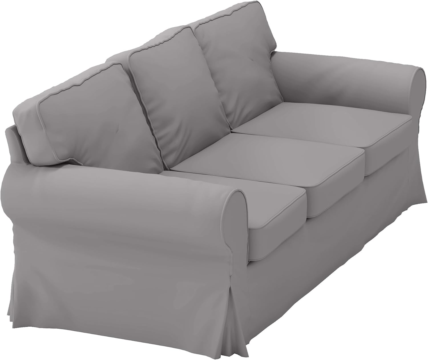 Heavy Cotton Ektorp 3 Seat Sofa Cotton Cover Replacement Compatible with IKEA Ektorp Three Seat Sofa Slipcover (Light Gray Durable Cotton)