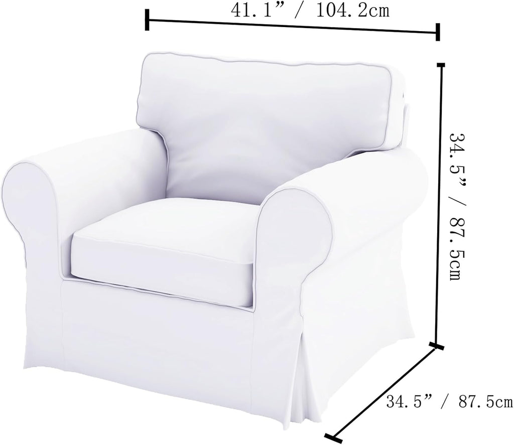 Ektorp Sofa Dense Cotton Cover Replacement Slipcover Compatible with IKEA Ektorp Sofa (Polyester Flax Chair)