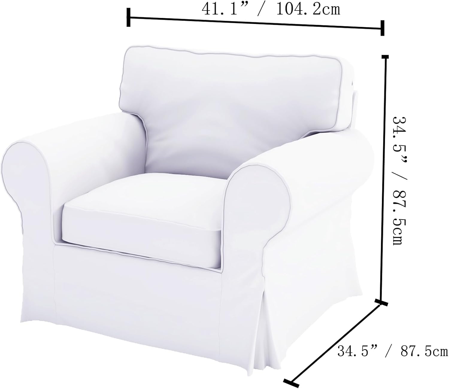Ektorp Sofa Dense Cotton Cover Replacement Slipcover Compatible with IKEA Ektorp Sofa (Polyester Flax Chair)