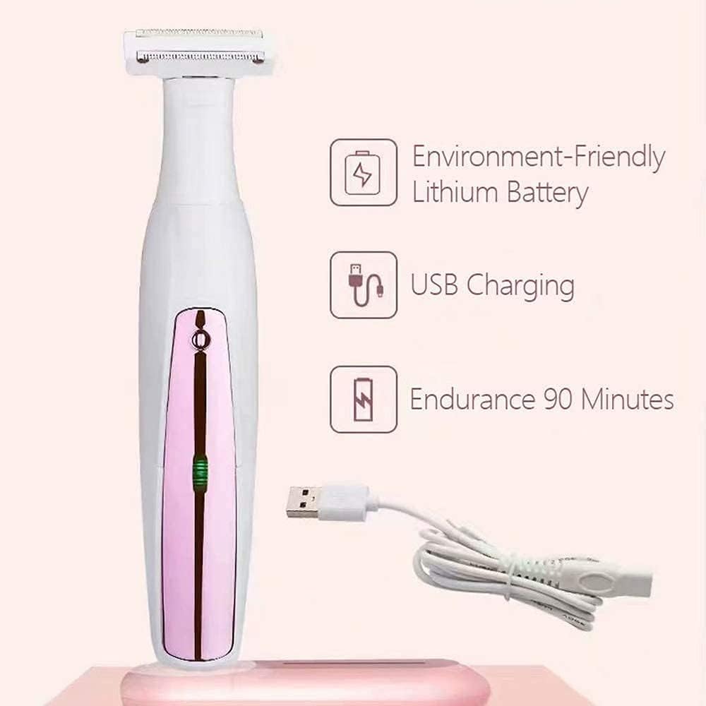 Epilator, Wet& Dry Electric Hair Removal, Rechargeable Lady Cordless 3 in 1 Shaver Women' s Razor Bikini Trimmer for Leg Armpit Hair Wet and Dry Waterproof