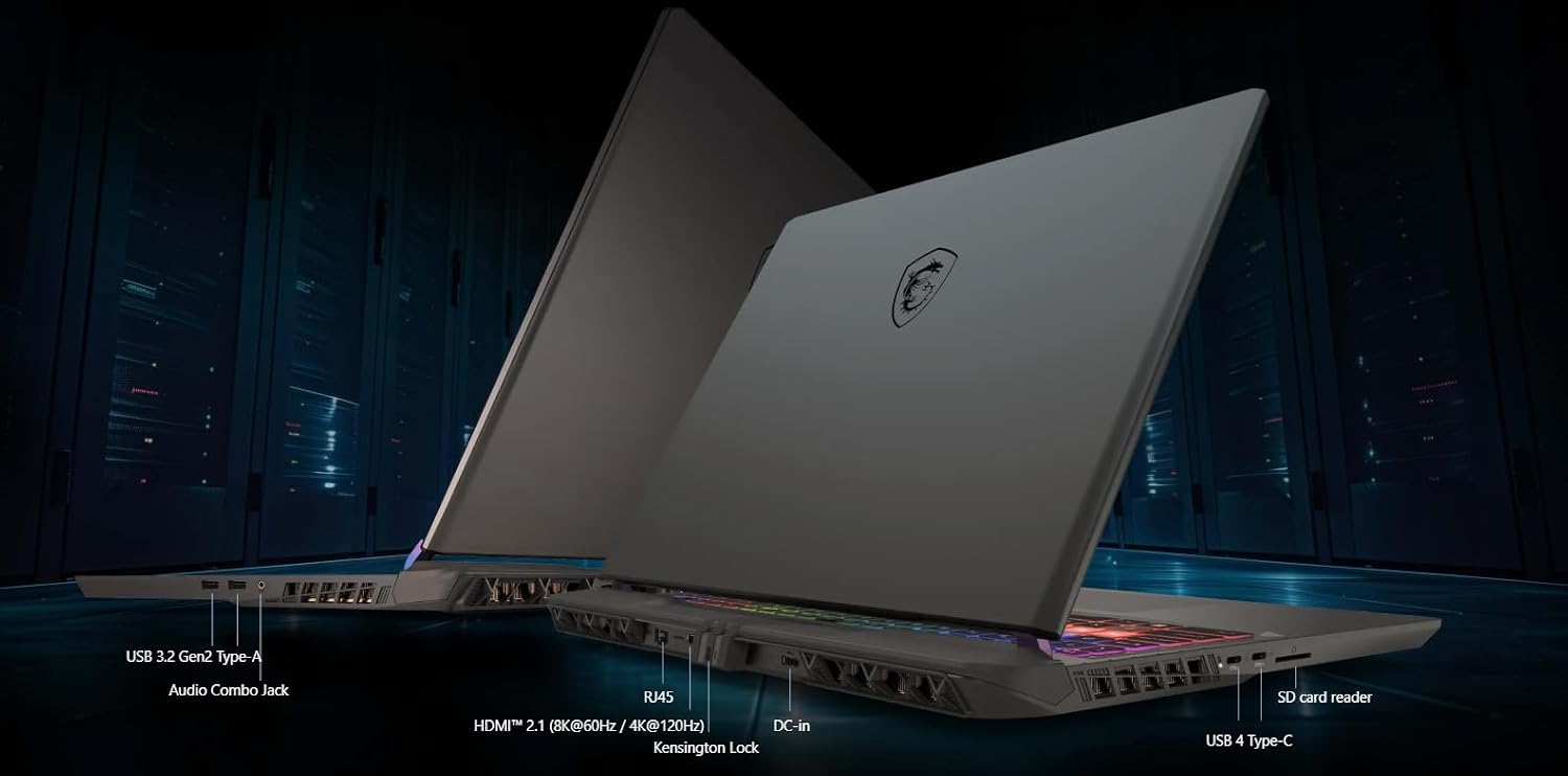 msi Vector A16 HX Gaming Laptop 16' QHD+ IPS 240Hz AMD 16-core Ryzen 9 HX (Up to 5.3GHz) 32GB RAM 1TB SSD GeForce RTX 5070 Ti (Up to 992 AI Tops) RGB Backlit Thunderbolt Win11 ICP Hub PC
