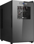 KingChii 18 Bottle Wine Cooler, Freestanding Wine Fridge with Glass Door, Adjustable Shelves & Digital Temperature Display Wine Refrigerator for Red, White, Champagne - Perfect for Home, Kitchen, Bar