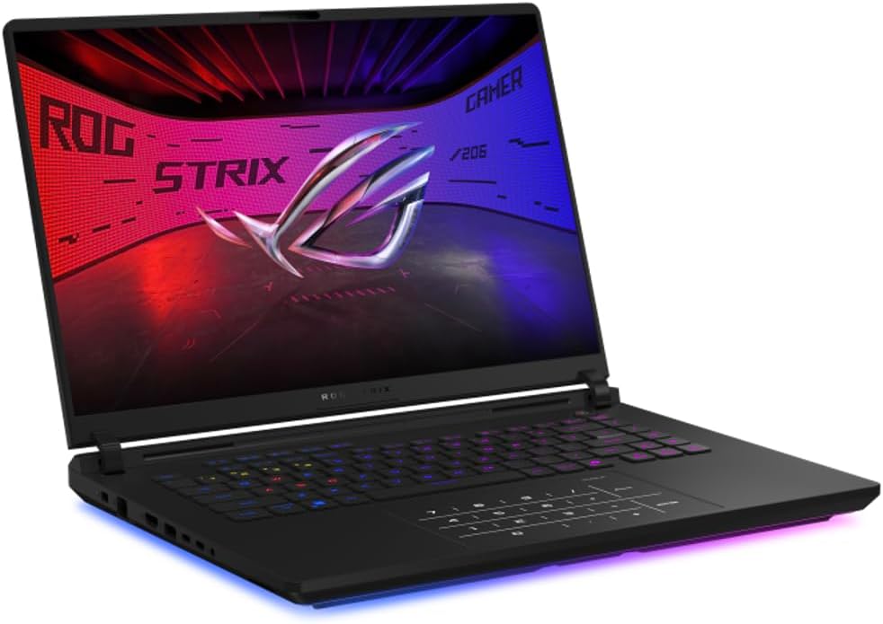 ASUS ROG Strix AI Gaming Laptop 16.0' 240Hz Mini LED WQXGA Display (Intel Ultra 9-275HX, GeForce RTX 5080 16GB, 32GB DDR5, 4TB PCIe SSD, Win 11 Pro) w/MS 365 Personal, DKZ USB Port Expander