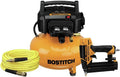 Bostitch 6 Gallon Pancake Air Compressor with 150 Max PSI, 2.6 CFM @ 90 PSI and SmartPoint 18 Gauge Brad Nailer Premium Combo Kit