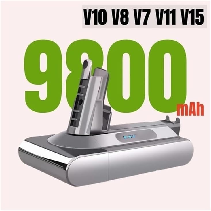 4800-12800mAh 21.6V/22.2V Rechargeable Lithium Battery Compatible for Dyson V10, V8, V11, V15, V7 Series, SV07, SV09, SV10, DC62 Vacuum Cleaners(V11(V15) 12800mAh x2)