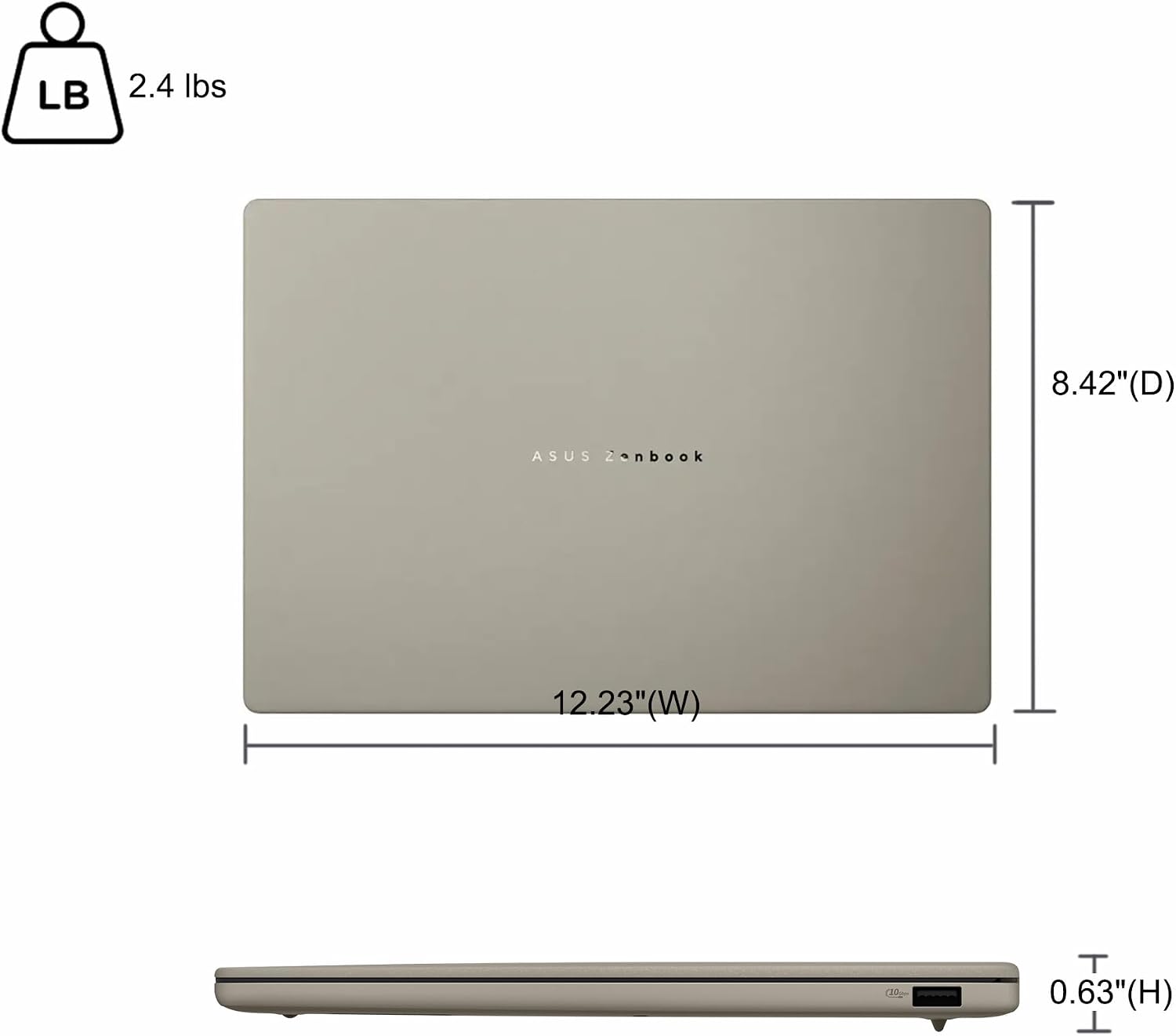 ASUS Zenbook A14 Laptop 14' WUXGA OLED (100% DCI-P3, 600nits HDR) Qualcomm 8-core Snapdragon X Plus (Up to 45 Tops) 16GB DDR5 512GB SSD for Creator Business Professional Win11 ICP Hub