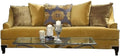 BOWERY HILL Traditional Velvet Upholstered Sofa, Gold Finish, Premium Velvet Fabric, Solid Wood Frame, 91' W x 40' D x 38' H, Includes Accent Pillows, Nailhead Trim, Comfortable Living Room Seating