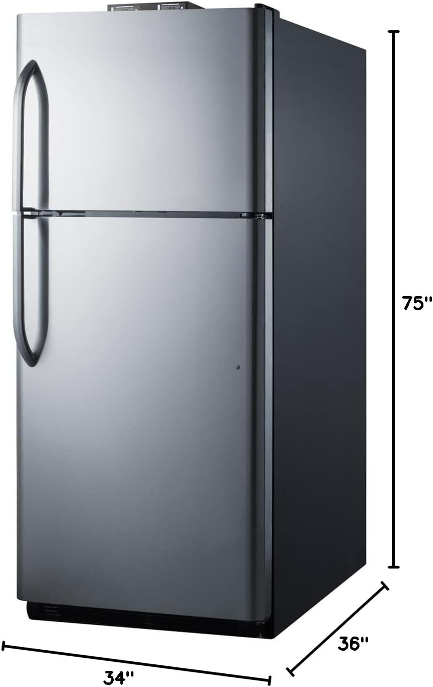 Summit Appliance BKRF21W 30' Wide 21 Cu.Ft. Break Room Refrigerator-Freezer in White with NIST Calibrated Alarm/Thermometers, Interior Light, Adjustable Shelves, Adjustable Thermostat