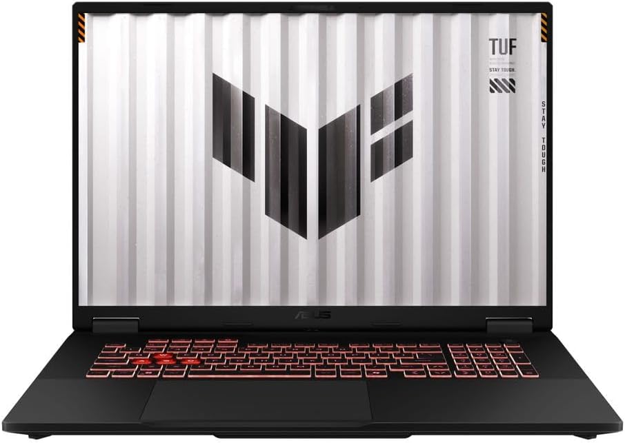 ASUS TUF A18 Gaming Laptop 18' WUXGA 1920x1200 Display IPS 144 hz AMD Ryzen 7 260 NVIDIA GeForce RTX 5060 8G GDDR7 24GB DDR5 4TB SSD Single-Zone RGB Backlit KB Wi-Fi 6E Bluetooth 5.3 Windows 11 Pro