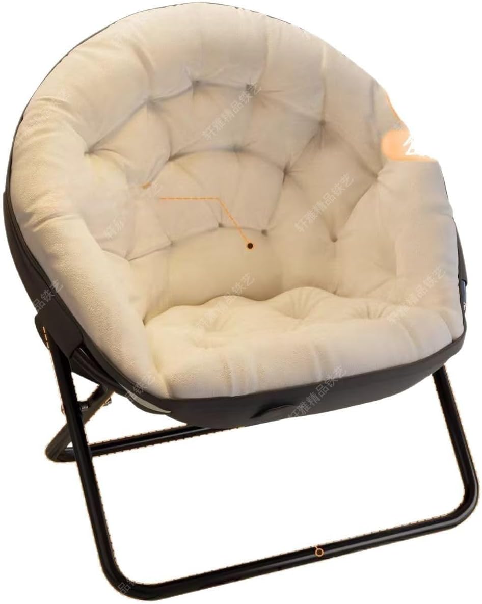 Papasan Rocking Chair for Dorms - A Reclining Folding Sofa Chair Perfect for Dorm Study, Lazy Weekends, and Game Nights - Foldable and Comfortable Lounge Seating (White)