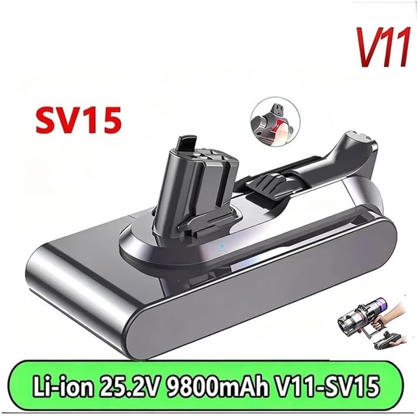 6800-9800mAh 25.2V Lithium Click-in Replacement Battery Compatible for Dyson V11, V15, SV22, SV28, SV29, V15 Absolute, SV15, SV16, SV17, Fluffy, Animal Cordless Vacuum Cleaners(V11-9800mAh-3PCS)