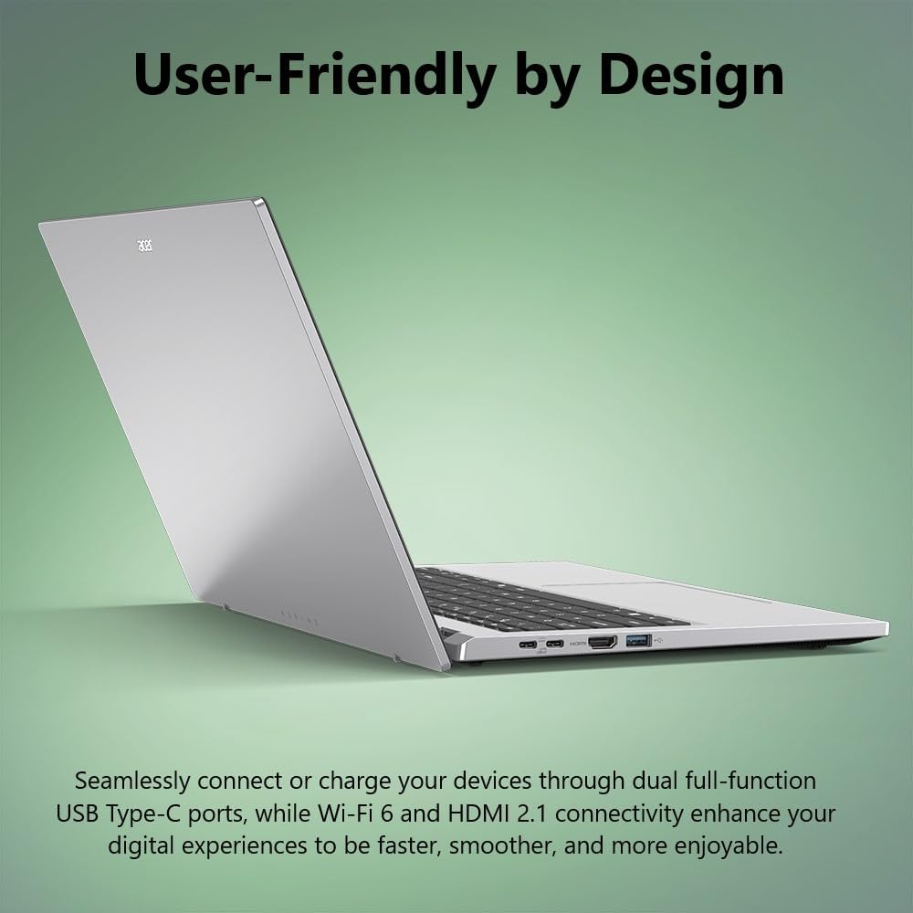 acer Aspire Go 15 AI Ready Laptop | 15.6' FHD (1920 x 1080) IPS Display | AMD Ryzen 3 7320U | AMD Radeon 610M Graphics | 8GB LPDDR5 | 256GB PCIe Gen4 SSD | Wi-Fi 6 | Windows 11 Home | AG15-21P-R0RR