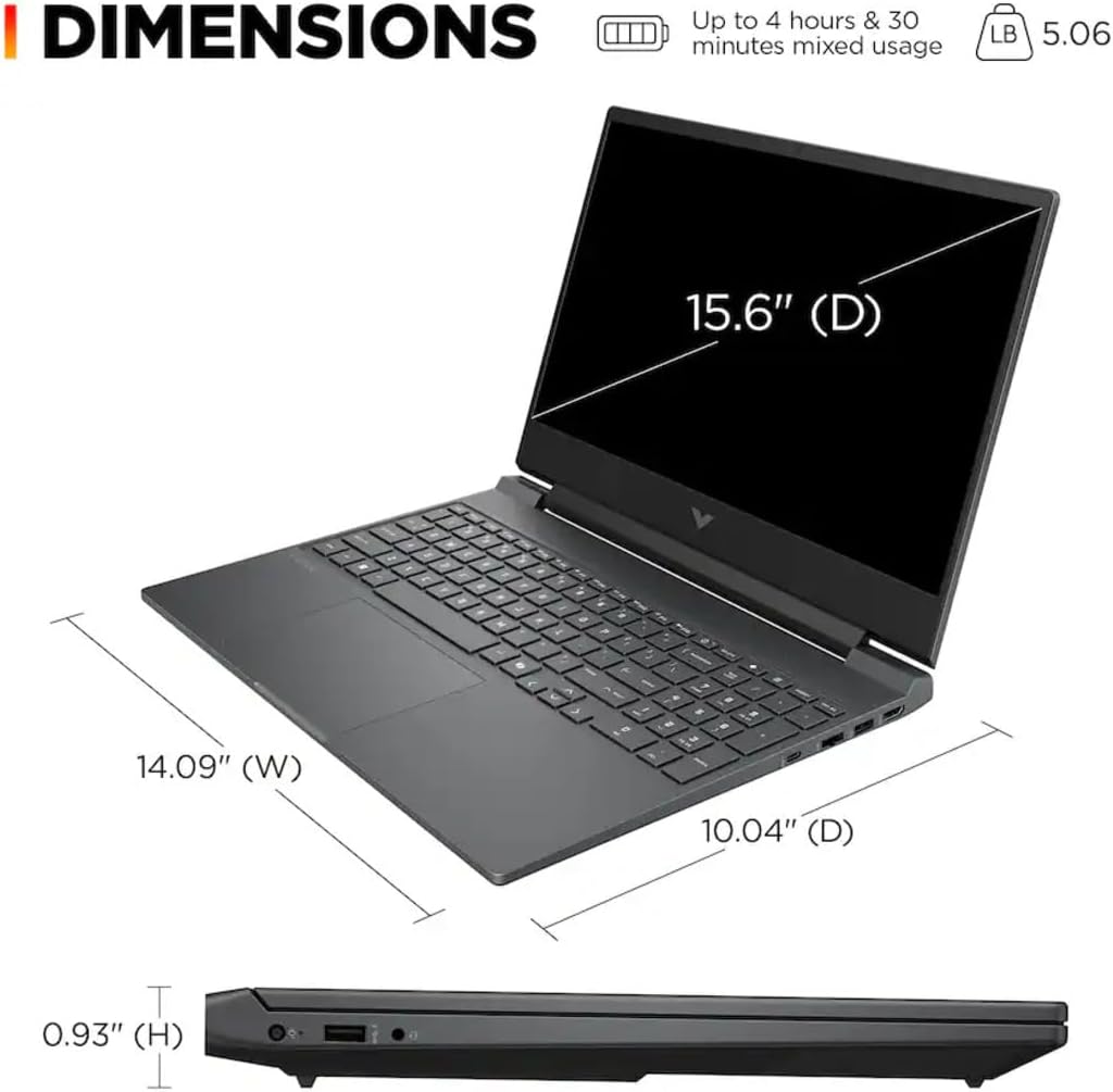 HP Victus 15.6 Gaming Laptop, 15.6 FHD 144HZ Display, Intel Core i5-13420H, NVIDIA GeForce RTX 4050, 32GB RAM 1TB SSD, Backlit Keyboard, WiFi 6, Win 11 Pro, Bundled with Accessory