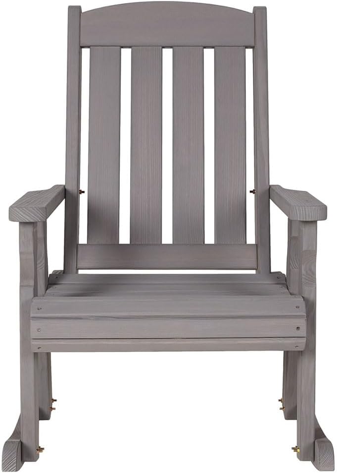 Amish Casual Heavy Duty 600 Lb Mission Pressure Treated Rocking Chair (Semi-Solid Grey Stain)