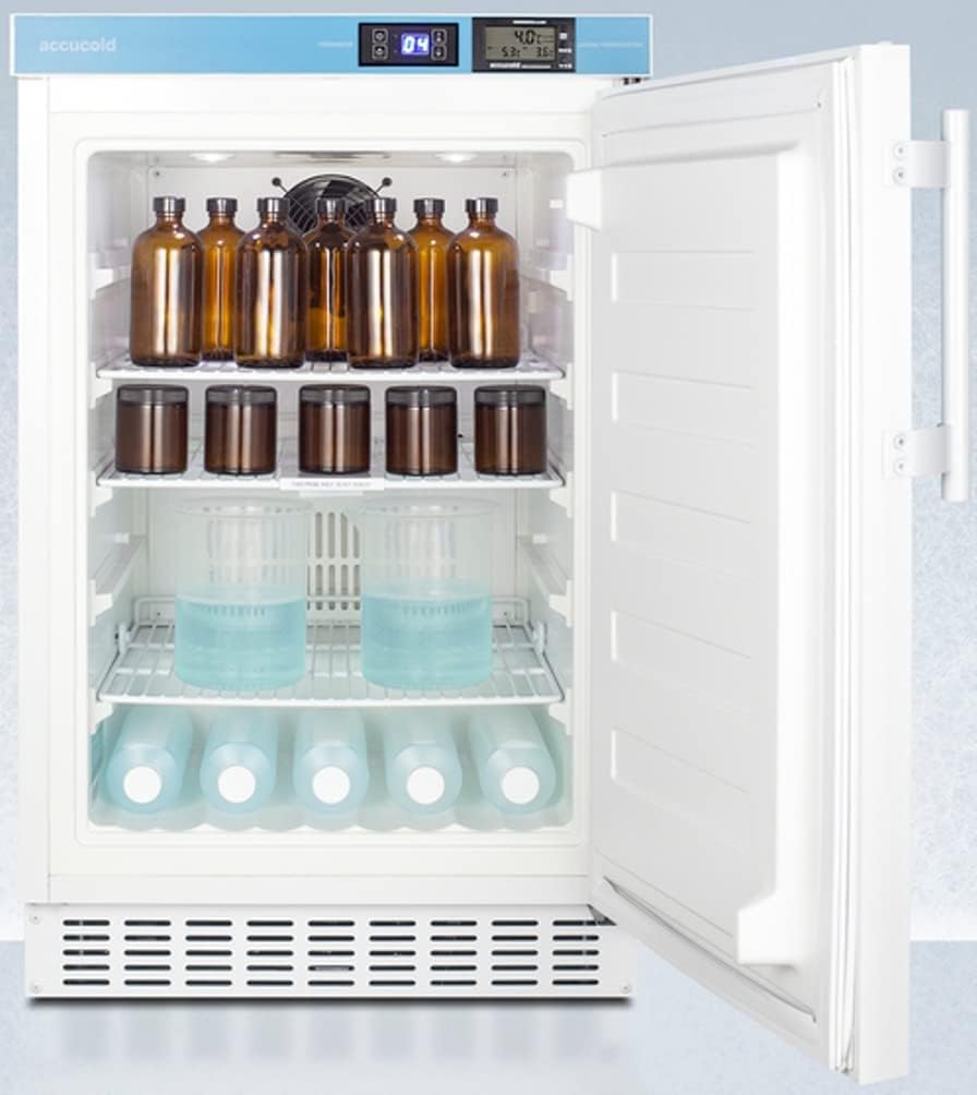 ACCUCOLD ACR45LCAL Pharmacy ADA Compliant 20' Wide Built-in Undercounter All-Refrigerator with NIST Calibrated Alarm/Thermometer, Vaccine Storage, Frost-Free, Self-Closing Door and Lock…