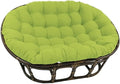 Maykoosh Rattan Double Papasan Chair with Twill Cushion - Bohemian Style Seating Mojito Lime