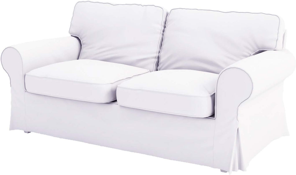 Cotton Ektorp Loveseat Cover Replacement is Made Compatible for IKEA Ektorp Loveseat Sofa Slipcover(White Loveseat)