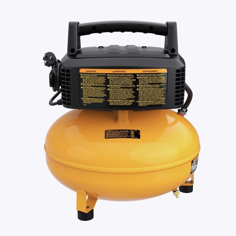 Bostitch 6 Gallon Pancake Air Compressor with 150 Max PSI, 2.6 CFM @ 90 PSI and SmartPoint 18 Gauge Brad Nailer Premium Combo Kit