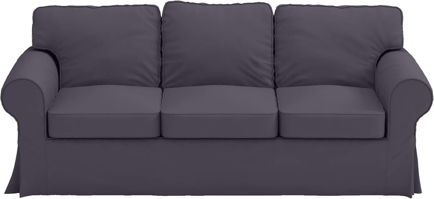 Ektorp 3 Seat Sofa Cotton Cover Replacement Slipcover Compatible with IKEA Ektorp Sofa Cover (Deep Gray)